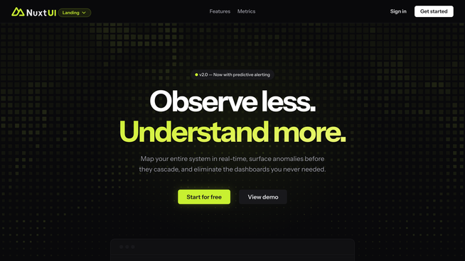 Template Landing screenshot